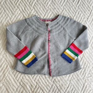 Mini Boden Everyday Rainbow Stripe Cardigan - 5-6 years